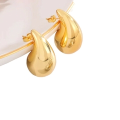 Aretes de Gotitas de Agua de Acero Inoxidable Chapados en Oro de 18K para Dama en internet