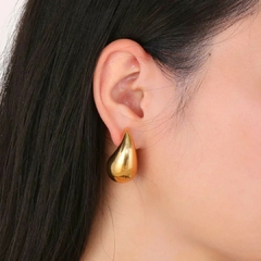 Aretes de Gotitas de Agua de Acero Inoxidable Chapados en Oro de 18K para Dama - tienda en línea