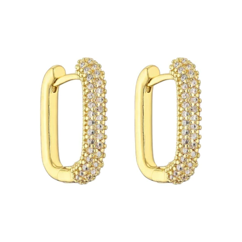 Aretes Cuadrados Chapados en Oro de 18K con Zirconias para Dama - comprar en línea