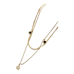 Collar de Estrellas de Titanio Dorado para Dama - tienda en línea