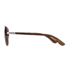 Lentes de Sol Aviador Aquila Café Oscuros & Patillas de Madera - Polarizados UV400 Unisex - tienda en línea