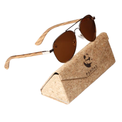 Lentes de Sol Aviador Aquila Café Oscuros & Patillas de Madera - Polarizados UV400 Unisex
