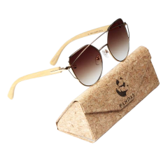 Lentes de Sol Pardela Cafés Oscuros & Patillas de Bambú - UV400 Dama - comprar en línea