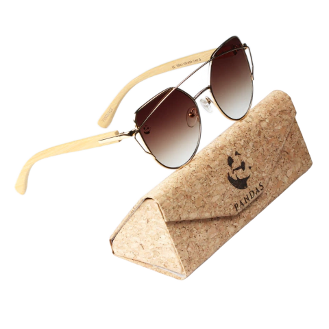 Lentes de Sol Pardela Cafés Oscuros & Patillas de Bambú - UV400 Dama - comprar en línea
