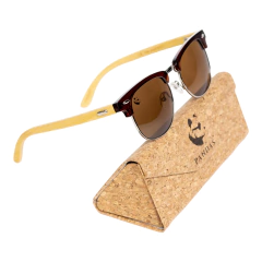 Lentes de Sol Tigris Café Oscuros & Patillas de Bambú - UV400 Unisex