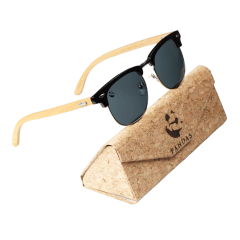 Lentes de Sol Tigris Negros Oscuros & Patillas de Bambú - UV400 Unisex