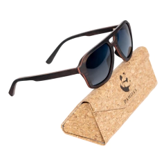 Lentes de Sol Licaón Negro Oscuro & Armazón de Madera - Polarizados UV400 Unisex