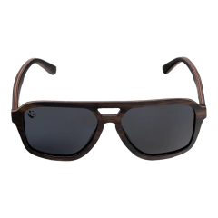 Lentes de Sol Licaón Negro Oscuro & Armazón de Madera - Polarizados UV400 Unisex en internet