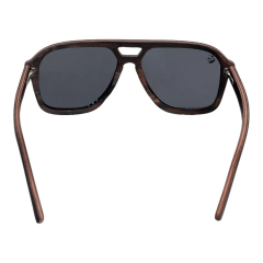 Lentes de Sol Licaón Negro Oscuro & Armazón de Madera - Polarizados UV400 Unisex - comprar en línea