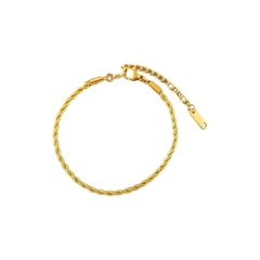 Pulsera Trenzada de Acero Inoxidable Chapado en Oro de 18K para Dama - comprar en línea