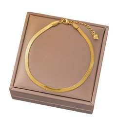 Pulsera de Malla de Acero Inoxidable Chapado en Oro de 18K para Dama en internet