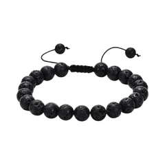 Pulsera de Piedra Volcánica Negra para Caballero - comprar en línea