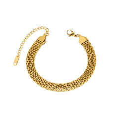 Pulsera de Malla de Acero Inoxidable Chapado en Oro de 18K para Dama - comprar en línea