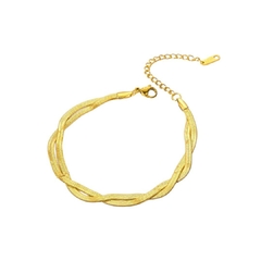 Pulsera Entrelazada de Acero Inoxidable Chapado en Oro de 18K para Dama - comprar en línea