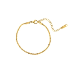 Pulsera Trenzada de Acero Inoxidable Chapado en Oro de 18K para Dama - comprar en línea