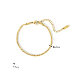 Pulsera Trenzada de Acero Inoxidable Chapado en Oro de 18K para Dama en internet