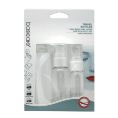 Botellas de viaje (2) + pomo para crema/shampoo (1) - comprar online