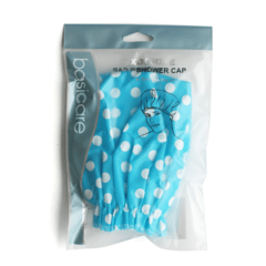 Cofia de baño azul con lunares blancos - comprar online