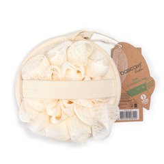 Esponja doble con loofah y material reciclado (beige)
