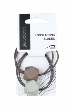 Elásticos cabello doble con piedra - tonos tierra (2) - comprar online