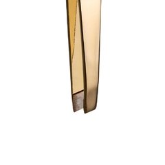 SIGNATURE: Pinza de depilar dorada punta curva y estuche - comprar online