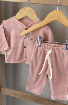Conjunto 2 piezas, WAFFLE , COLOR ROSA DIOR.