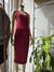 VESTIDO MIDI LISO ESCOTE U - VEST071 - comprar online