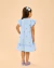 Vestido Infantil Listra Bordado - Azul Claro na internet