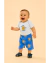 Conjunto Bebê Body e Shorts Saruel Sol - Azul Royal na internet