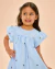 Vestido Infantil Listra Bordado - Azul Claro - Mundo Coala Moda Infantil