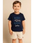 Conjunto Infantil Masculino Com Silk - Azul Marinho - comprar online
