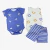 Conjunto Bebê 2 Body Estampados e Short Azul Listrado