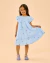Vestido Infantil Listra Bordado - Azul Claro - comprar online