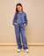 Camisa Infantil Feminina Malha Jeans - Azul jeans