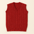 Colete Infantil Tricot Trança Vermelho