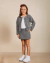 Conjunto Infantil Feminino Casaco e Shorts Saia Preto