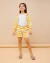 Conjunto Infantil Feminino Jaqueta e Shorts Margarida Amarelo