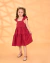 Vestido Infantil de Alça Liso Vermelho
