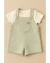 Jardineira Bebê Malha com Body - Verde - Mundo Coala Moda Infantil