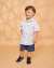Camisa Infantil Masculina Manga Curta Branco Viagem - Mundo Coala