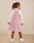 Salopete Infantil Veludo Cotelê Rosa Antigo