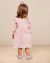 Vestido Bebê Gaze Bordado Flores Rosa