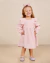 Vestido Bebê Gaze Bordado Flores Rosa