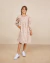 Vestido Infantil Chuva de Flores Marrom Claro