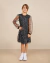 Vestido Infantil Tule Estrelas Preto
