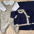 Kit Saida Maternidade Happy Baby Azul Marinho e Cinza