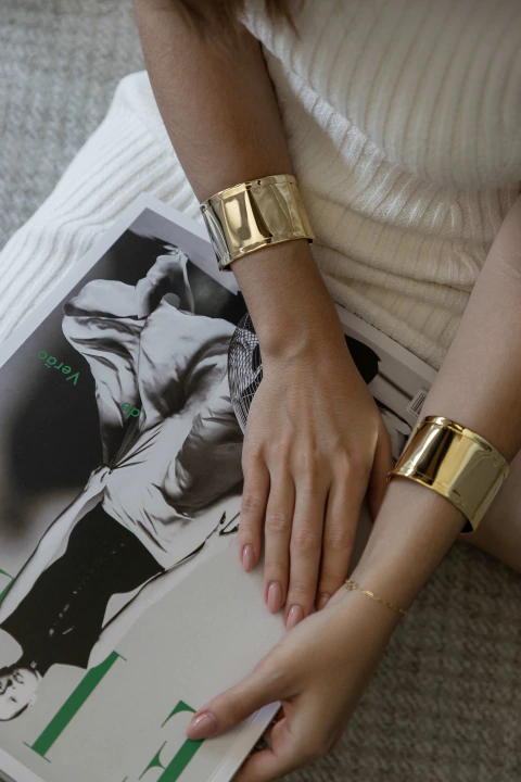 Bracelete robusto achatado ouro - comprar online