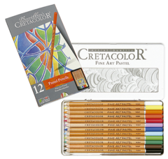 LAPICES DE COLORES PASTEL CRETA COLOR- ESTUCHE METALICO X 12