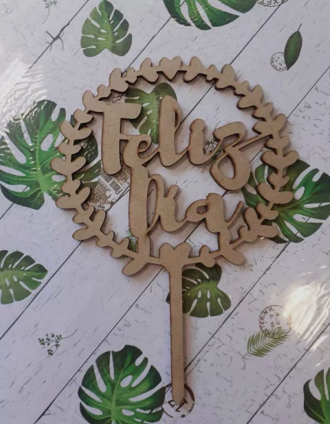 CARTELITO TOPPERS FIBROFÁCIL FELIZ DIA 15*20cm