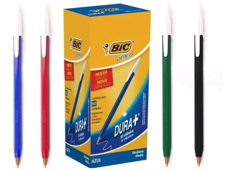 BOLÍGRAFO BIC OPACO X 50u. (azul/negro/rojo/verde)